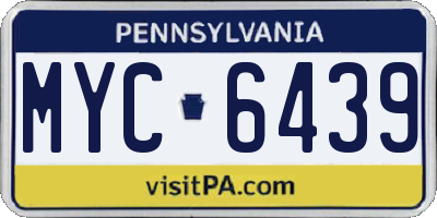 PA license plate MYC6439