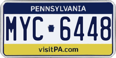 PA license plate MYC6448
