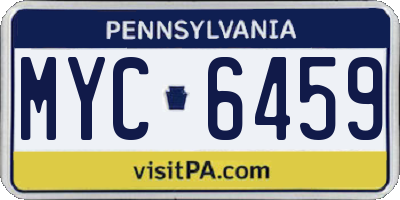 PA license plate MYC6459