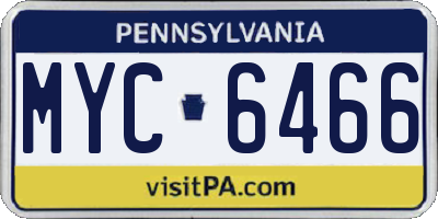 PA license plate MYC6466