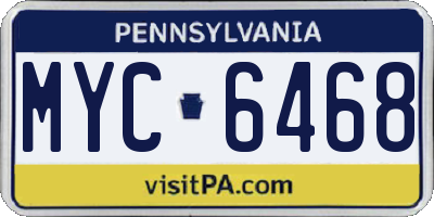 PA license plate MYC6468
