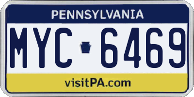 PA license plate MYC6469