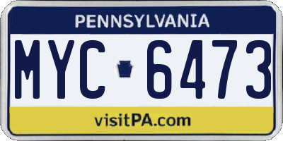 PA license plate MYC6473