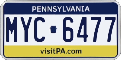 PA license plate MYC6477