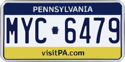 PA license plate MYC6479