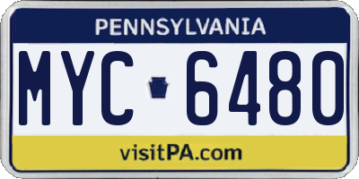PA license plate MYC6480