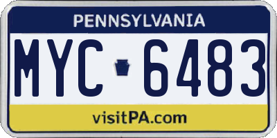 PA license plate MYC6483