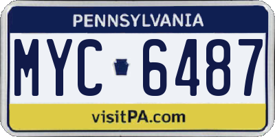 PA license plate MYC6487
