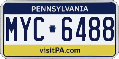 PA license plate MYC6488