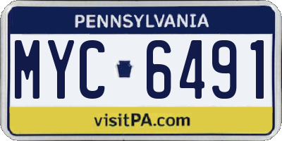 PA license plate MYC6491