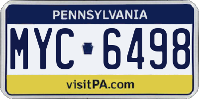 PA license plate MYC6498