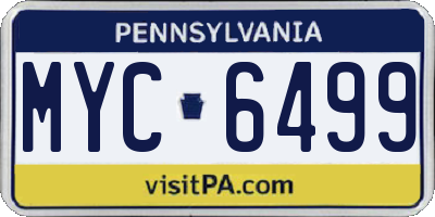 PA license plate MYC6499