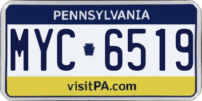 PA license plate MYC6519
