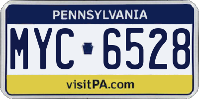 PA license plate MYC6528