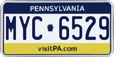 PA license plate MYC6529
