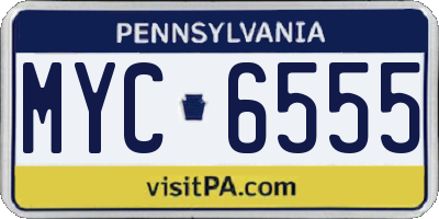 PA license plate MYC6555