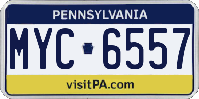 PA license plate MYC6557