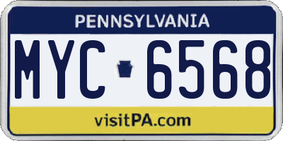 PA license plate MYC6568