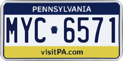 PA license plate MYC6571