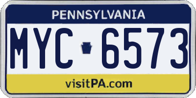 PA license plate MYC6573