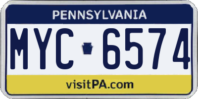 PA license plate MYC6574