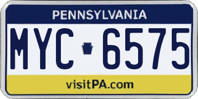 PA license plate MYC6575
