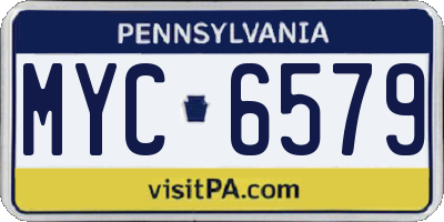 PA license plate MYC6579