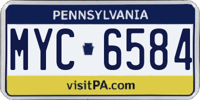 PA license plate MYC6584