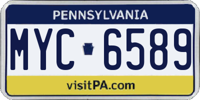 PA license plate MYC6589