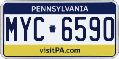PA license plate MYC6590
