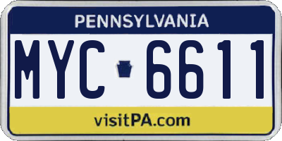 PA license plate MYC6611