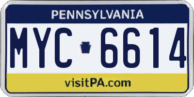 PA license plate MYC6614