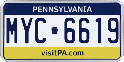 PA license plate MYC6619
