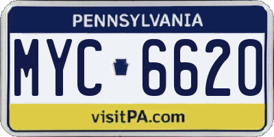 PA license plate MYC6620