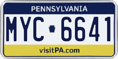PA license plate MYC6641