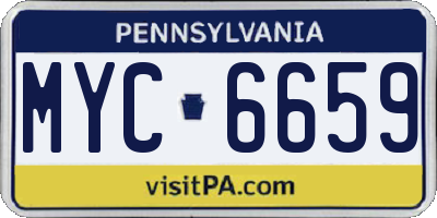 PA license plate MYC6659