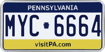 PA license plate MYC6664