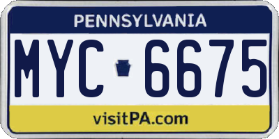 PA license plate MYC6675
