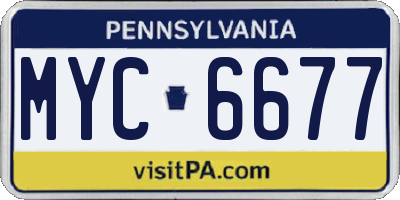 PA license plate MYC6677