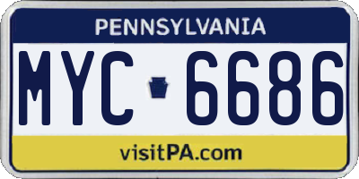 PA license plate MYC6686