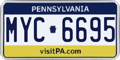 PA license plate MYC6695