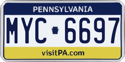 PA license plate MYC6697