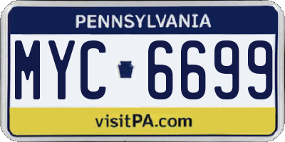 PA license plate MYC6699