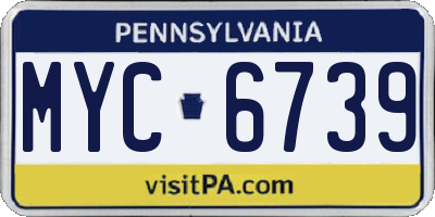 PA license plate MYC6739