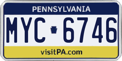 PA license plate MYC6746