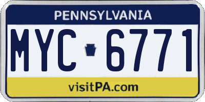 PA license plate MYC6771