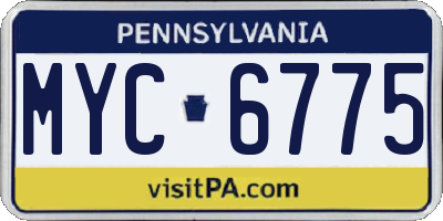 PA license plate MYC6775