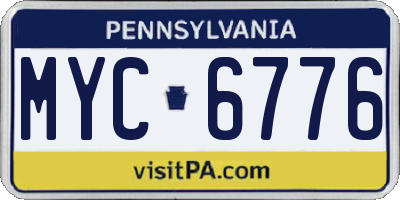 PA license plate MYC6776