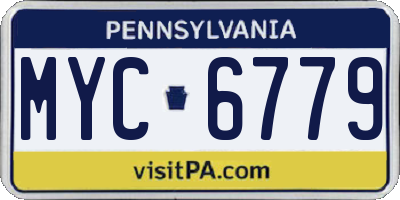 PA license plate MYC6779