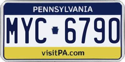PA license plate MYC6790